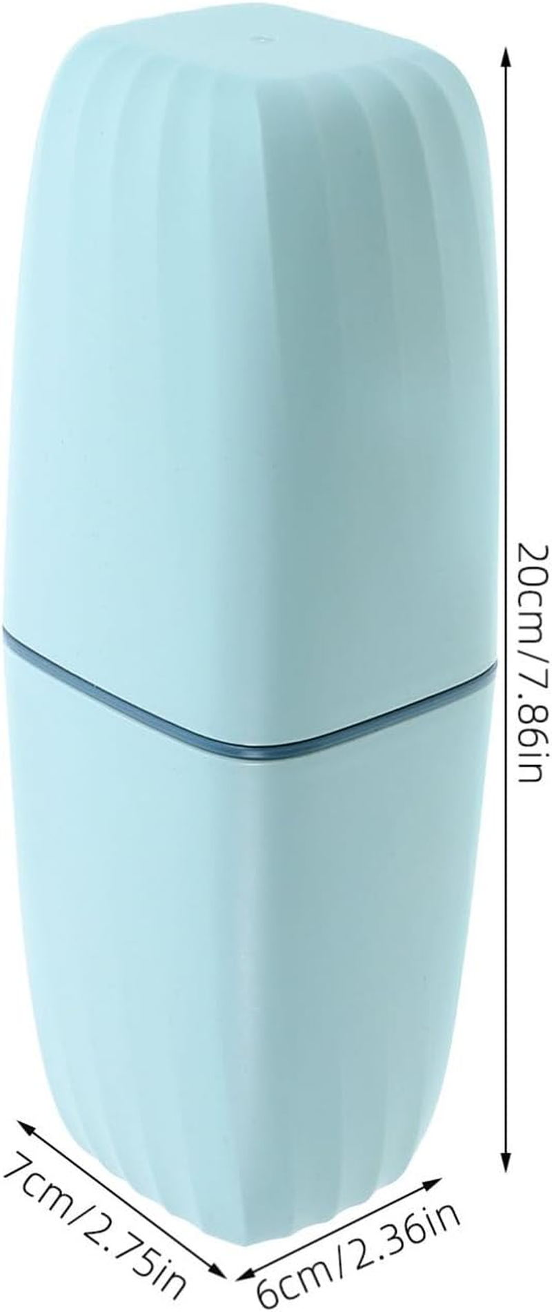 Portable Toothbrush Holder Case with Cover, Toothpaste Storage Cup for Travel, Business Trip, Bathroom - Turquoise image number 4