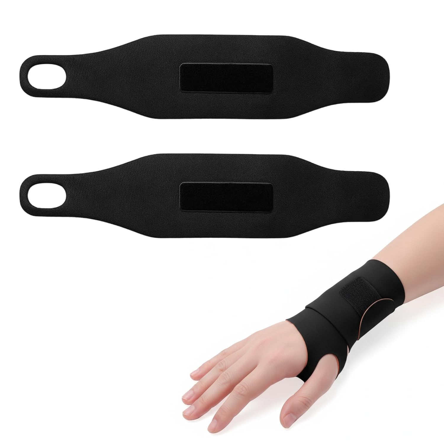 2 Pack Ulnar Wrist Brace for TFCC Tear, Carpal Tunnel, Arthritis Pain Relief, Thin Design for Fitness, Sports & Daily Use, Black, 36X8Cm image number 1