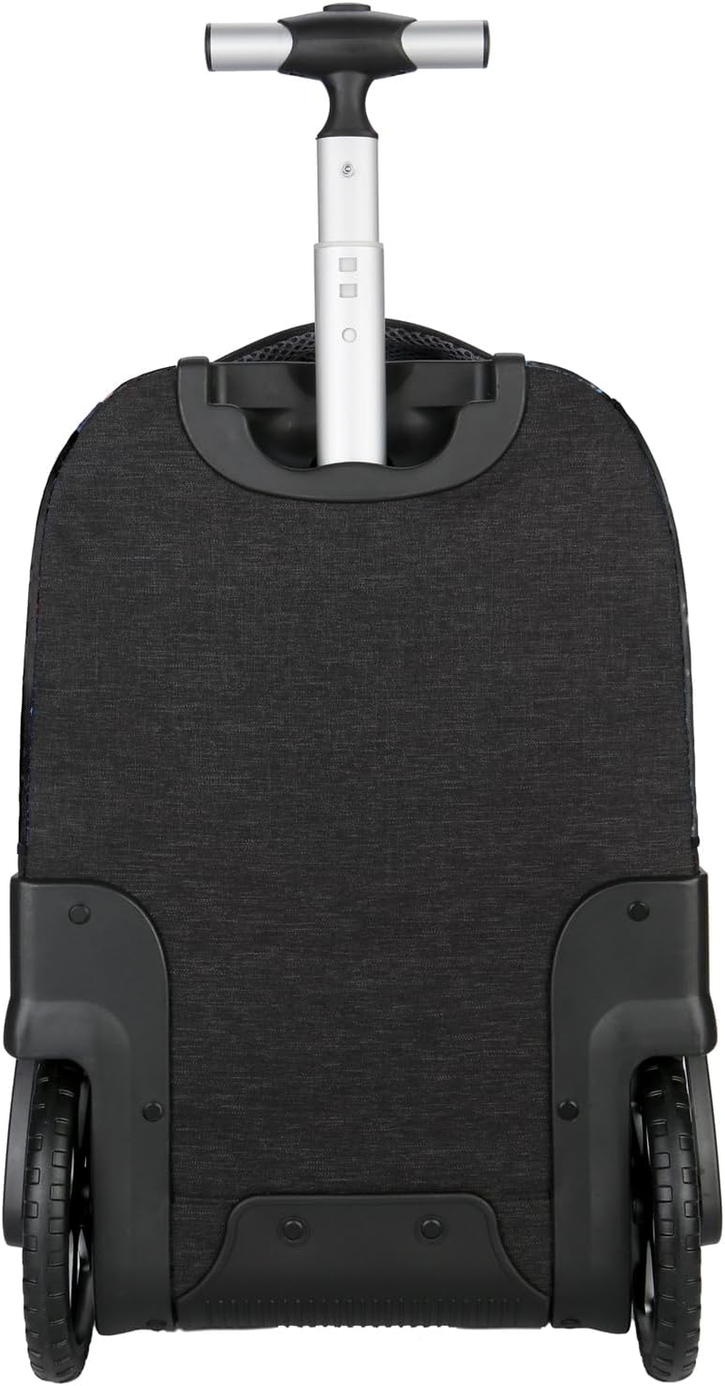 19 Inches Rolling Laptop Bag with Big Wheels, Carry on Strapless Travel Bag, Water Resistant Stylish, Stable Durable Quiet Wheels, Easy to Climbing up or down Stairs for Student Travel and Business image number 6