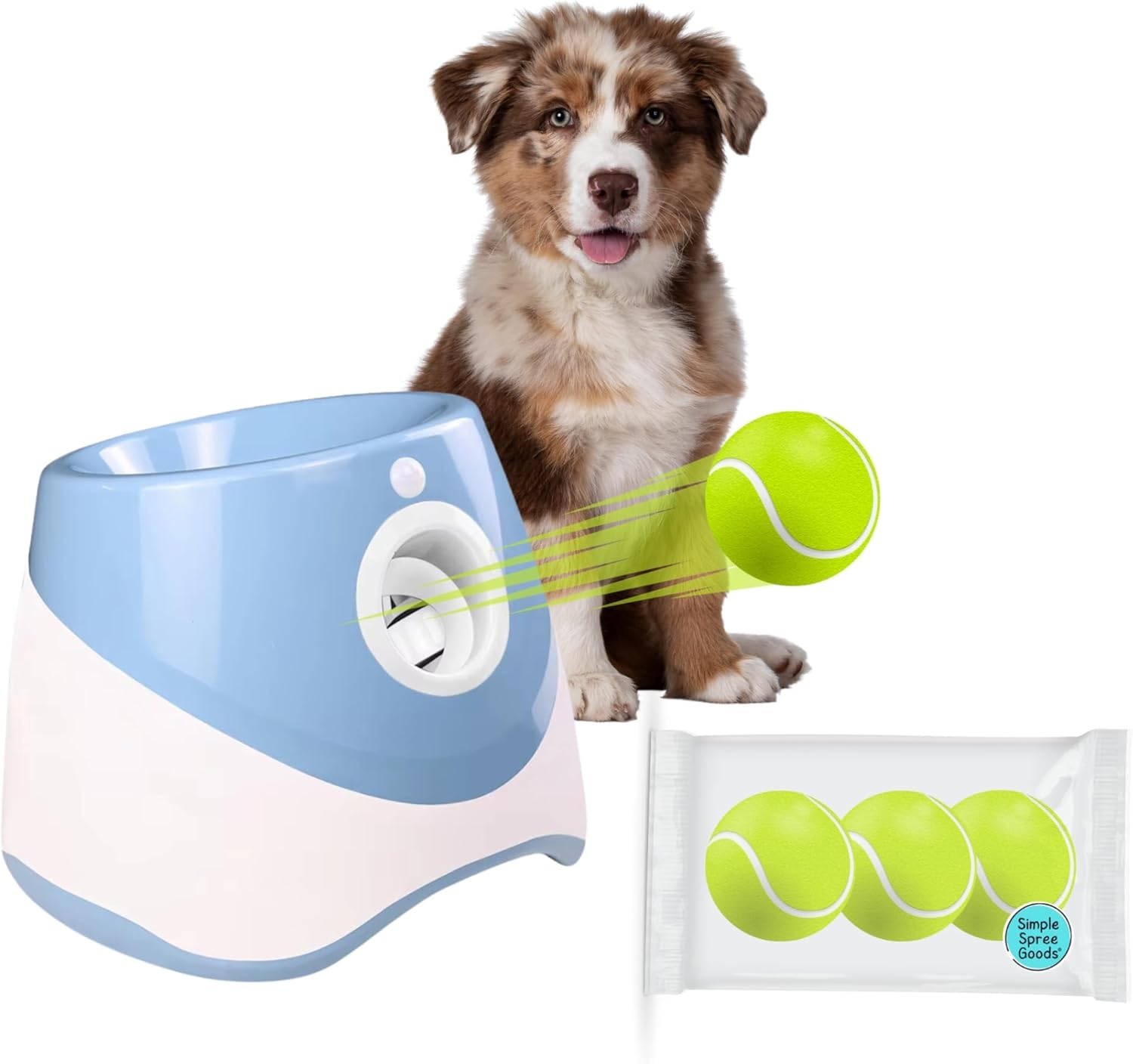 Automatic Ball Launcher for Small, Medium Dog/Puppy with 6 Small Tennis Balls image number 2