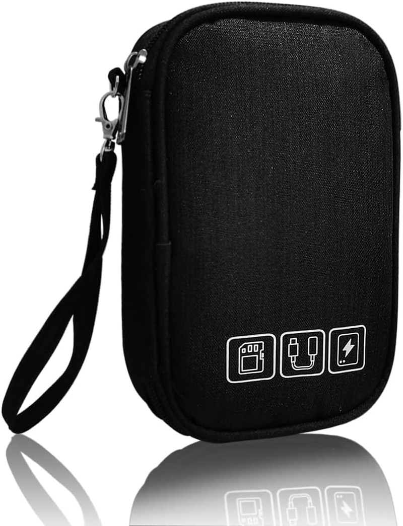 Electronic Organizer Bag Cable Organizer Travel Cord Organizer Case Pouch Portable Carrying Case for Charger Hard Drive Earphone USB SD Card (Blue)