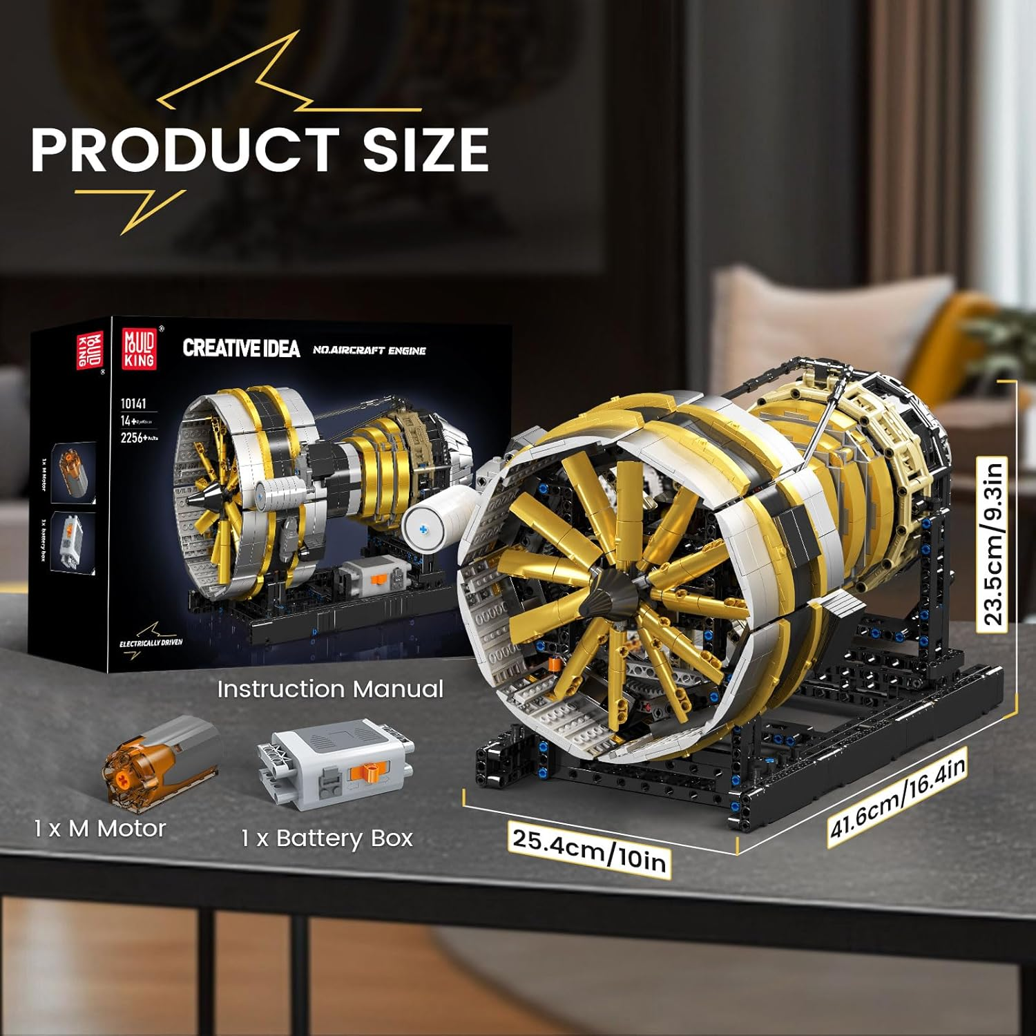 Mould King 10141 Technik Aero Engine Model Building Blocks Set, Technology Aero Engine Clamping Block Kit Includes Engine Motor, Blocks Toy for Kids/Adults/Aviation Enthusiasts (2256 PCS)