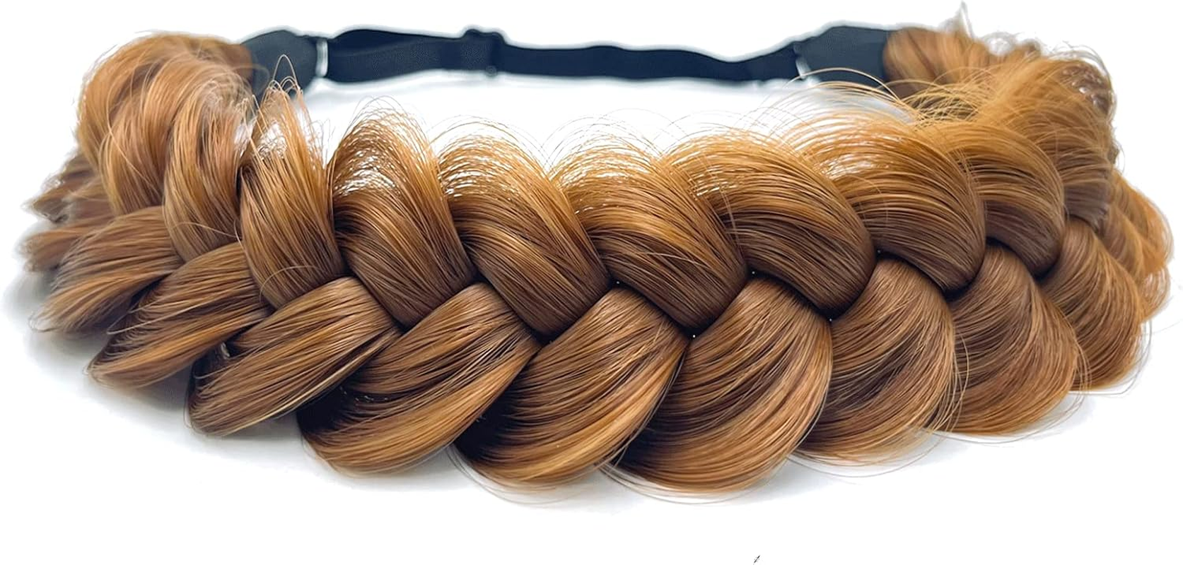 STHEJFB Braided Headband, 2 Strands Messy Classic Chunky Braided Elastic Elastic High Quality Synthetic Braided Headband Women Girls Bohemian Style 65G