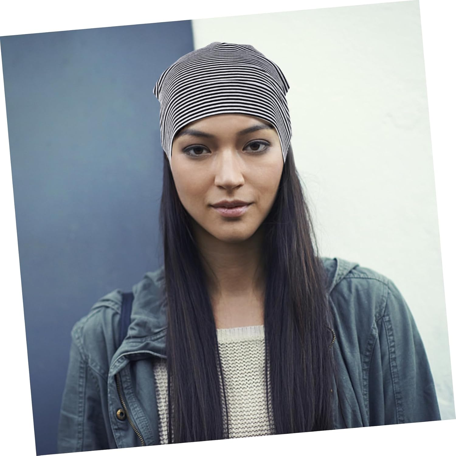 HORIALENCE Thin Cotton Sleeping Beanie Hat with Elastic Band for Sports and Sleep Breathable Lightweight Hair Accessory Cap for Women and Men Comfortable Stretchable Fit image number 2