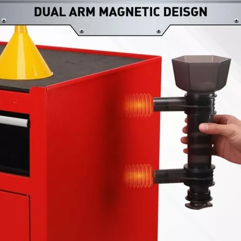 HORUSDY Magnetic Funnel Holder - Dual Arm Design for Easy Oil Filling, Corrosion Resistant, 360&deg; Swivel, Sturdy & Durable for Garage and Workshop Use image number 1