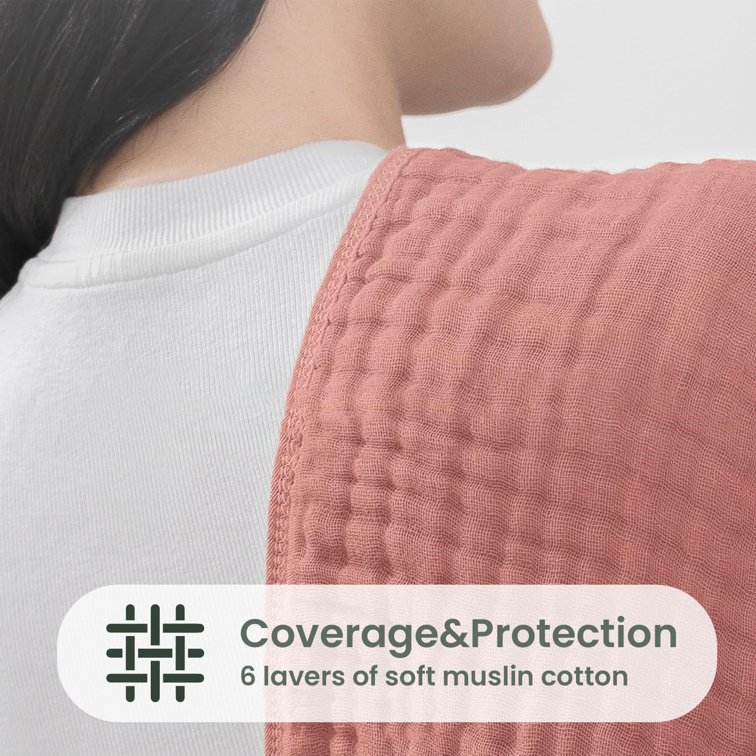 DAWNTREES Muslin Burp Cloths for Baby - 7 Pack,25X50Cm, Ultra Soft & Absorbent for Boys & Girls (Colour, 25X50Cm) image number 3