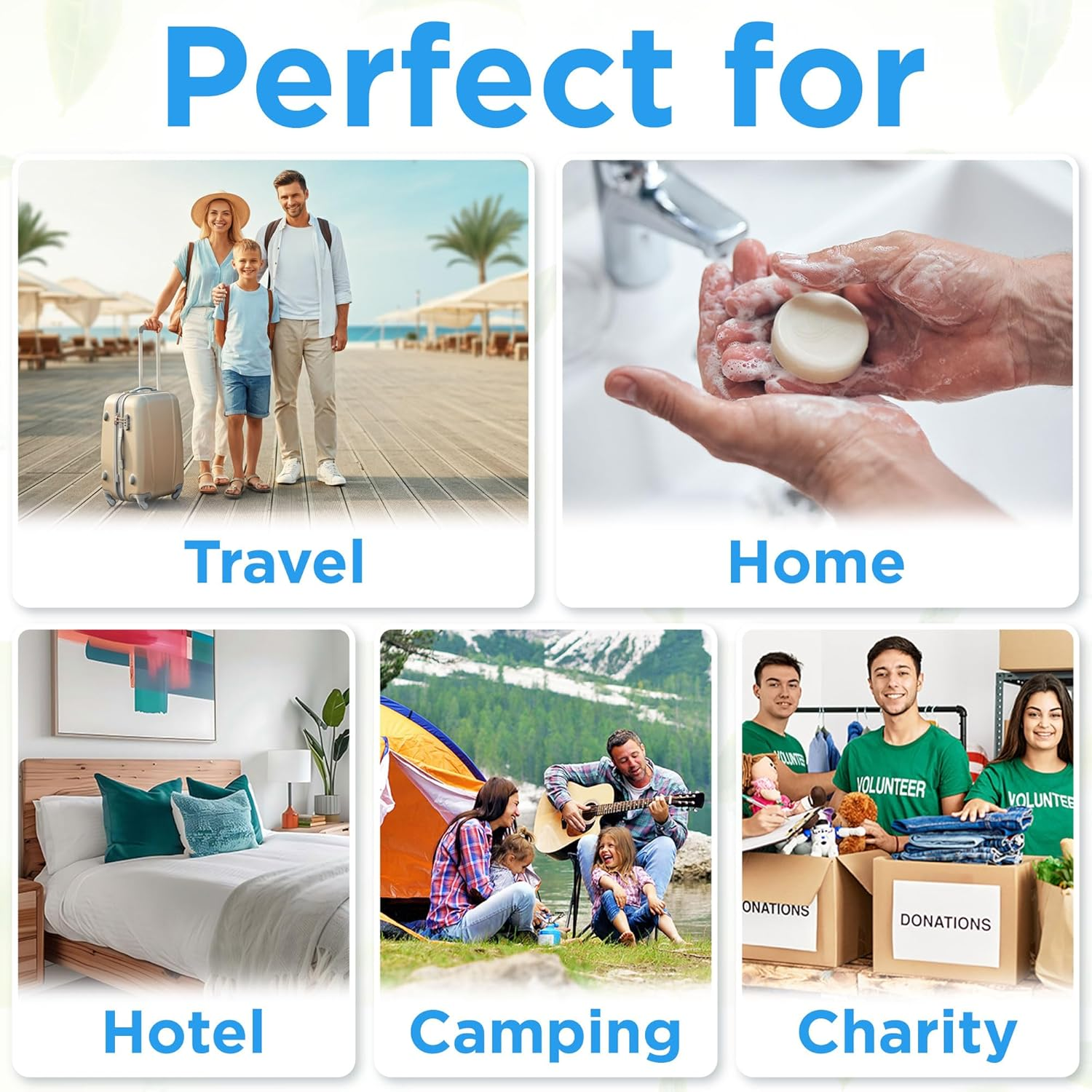 BERGMAN KELLY - Hotel Soap Bars - White Tea, 1 Oz, 200 PK - Travel Size Luxury Bulk Amenities Bar Soap, Mini Individually Wrapped round Soap - Small Toiletries for Airbnb, Motel, Guest Bathroom image number 5