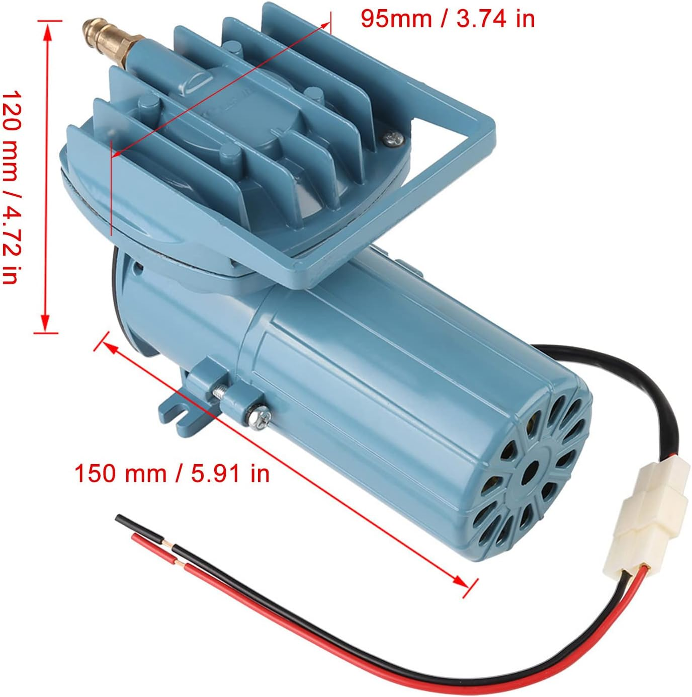 Aquarium Air Pump, DC 12V 35W Air Pump Aerator for Fish Pond Aquaculture Aquarium Accessory Tool image number 4