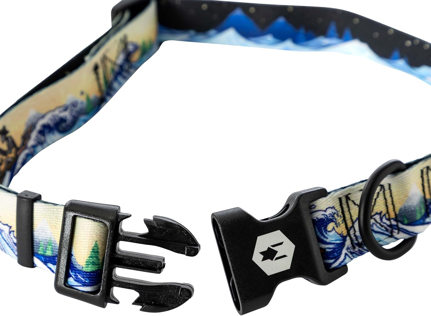 Wolfgang Heavy Duty, Adjustable Dog Collar with Quick Release Nylon Buckle for Walking & Training, Mountainwave Print, Large image number 5