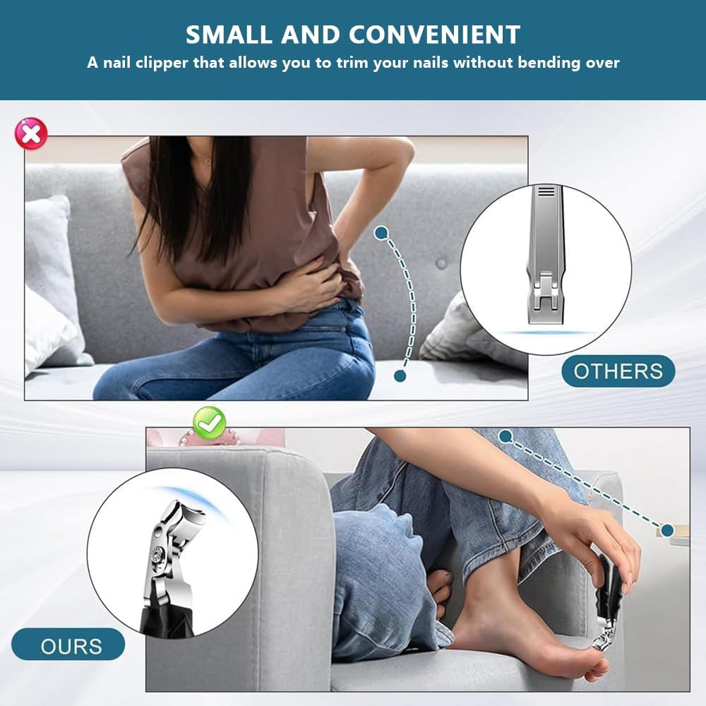 HYAVIA Long Handle Pro Toenail Clippers, 2025 New Nail Clippers for Seniors Nail Clippers for Thick Toenails, Wide Jaw Opening Toe Nail Cutter Curved Toenail Clippers for Senior Men Women (2PCS) image number 3