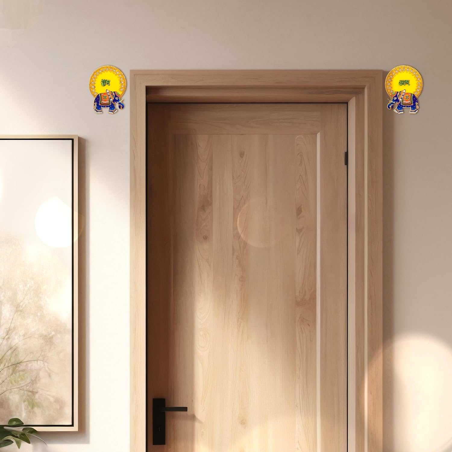 Shubh Labh Charan Diwali Lakshmi Charan Pagla Padhuka Footsteps Floor Wall Main Door Stickers for Festival Pooja Home Temple Office D&eacute;cor Decoration and Gifting (Design-1)