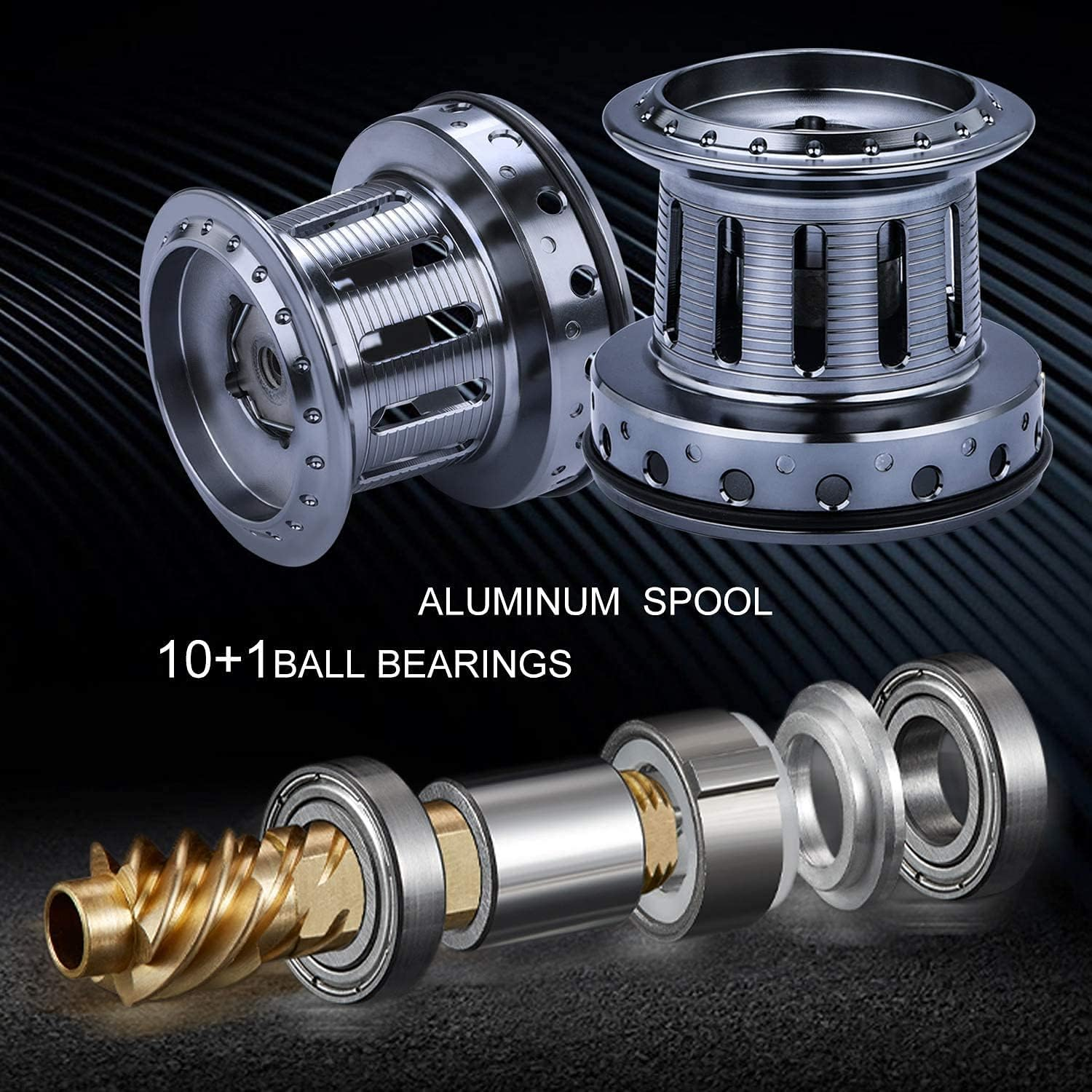 Sougayilang Spinning Reels 10000 Series Surf Fishing Reels,10+1 Stainless BB Ultra Smooth Powerful with CNC Aluminum Spool Fishing Reels for Saltwater Freshwater image number 2