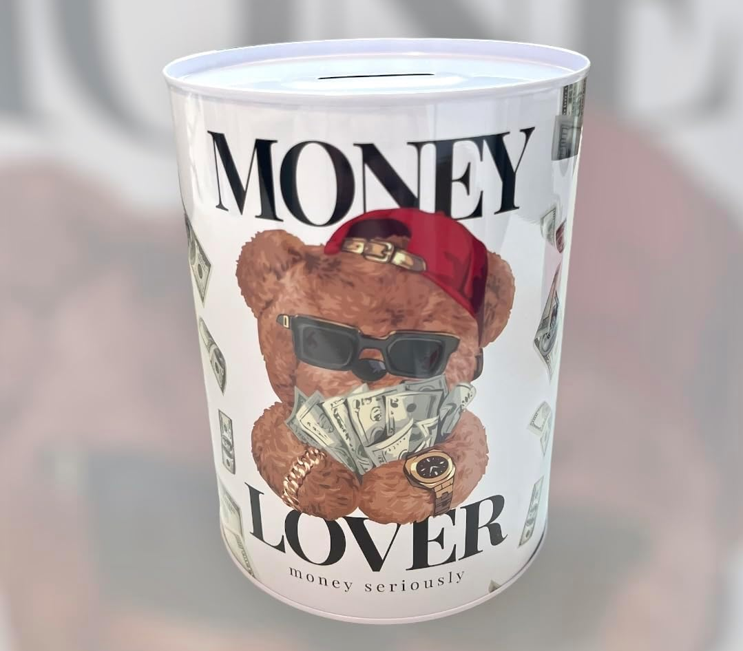 Original Money Box with Style and Message, Large Money Box for Adults, Money Box, Gift, Money Box XL (15 X 10 Cm, Bear Money Lover) image number 1