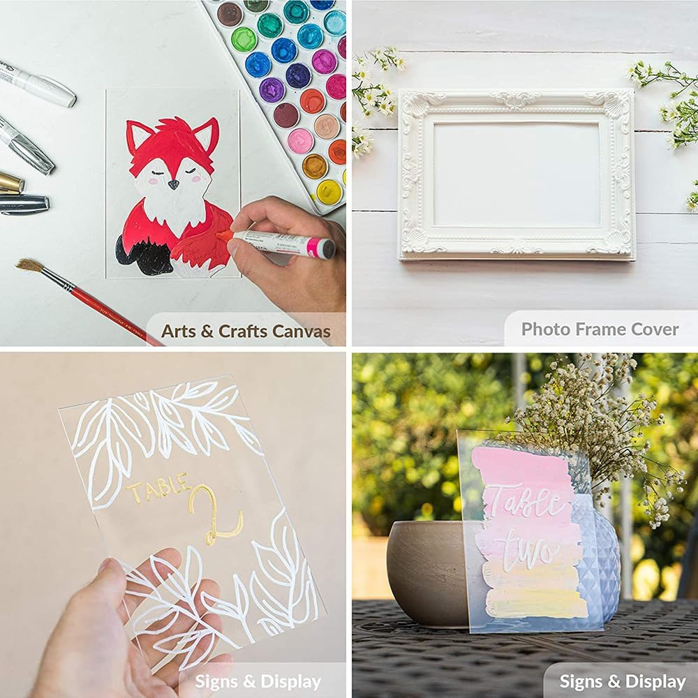 (2 Pack) 1/8"(3Mm) Thick Clear Acrylic Sheet - 12" X 18" Pre-Cut Plexiglass Sheets for Signs, Display Cases, Sneeze Guard and More - Cut with Engraver, Power Saw or Hand Tools image number 3