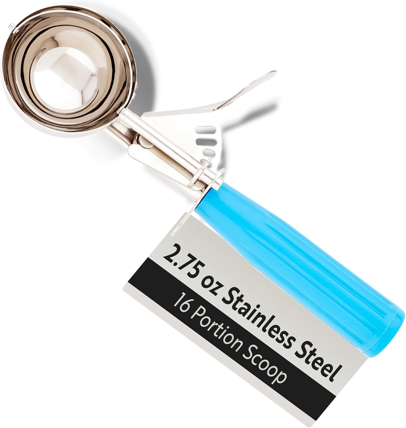 Restaurantware Met Lux 2.75 Ounce Portion Scoop, 1 Durable Cookie Scoop - #16, with Blue Handle, Stainless Steel Disher, for Portion Control, Scoop Cookie Dough, Cupcake Batter, or Ice Cream image number 1