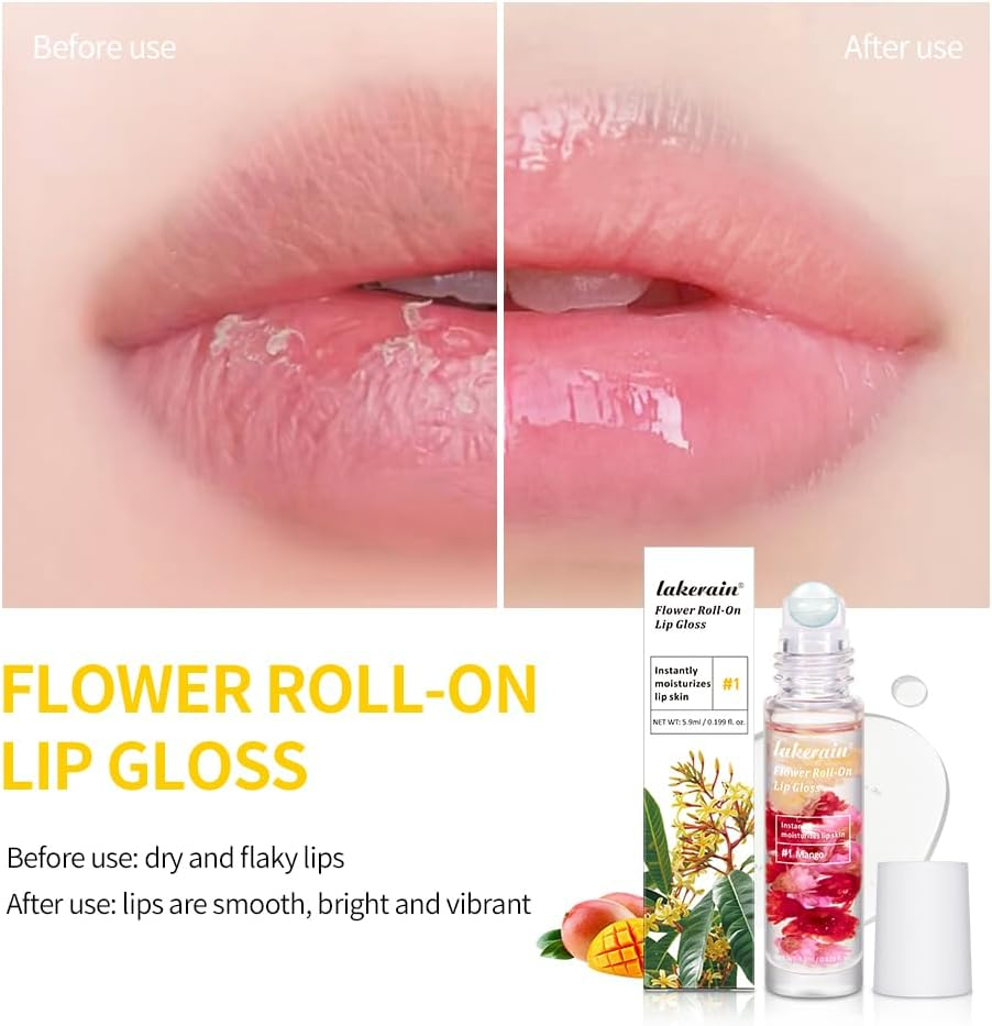 Flower Roll-On Lip Gloss, Watermelon Flavour, 5.9Ml image number 1