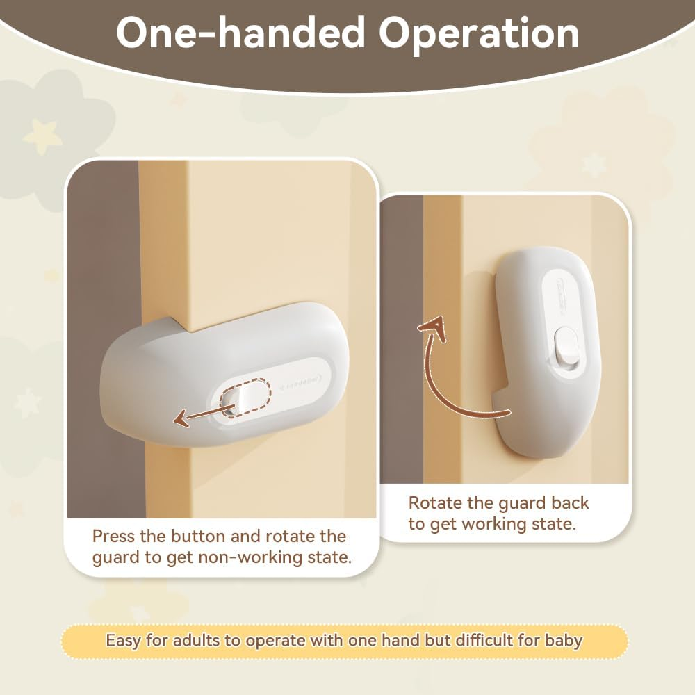 EUDEMON Child Proof Door Finger Pinch Guard, Baby Revolving Door Stopper, Door Latch Door Guard, Easy to Install (Grey, 1 Pack) image number 3