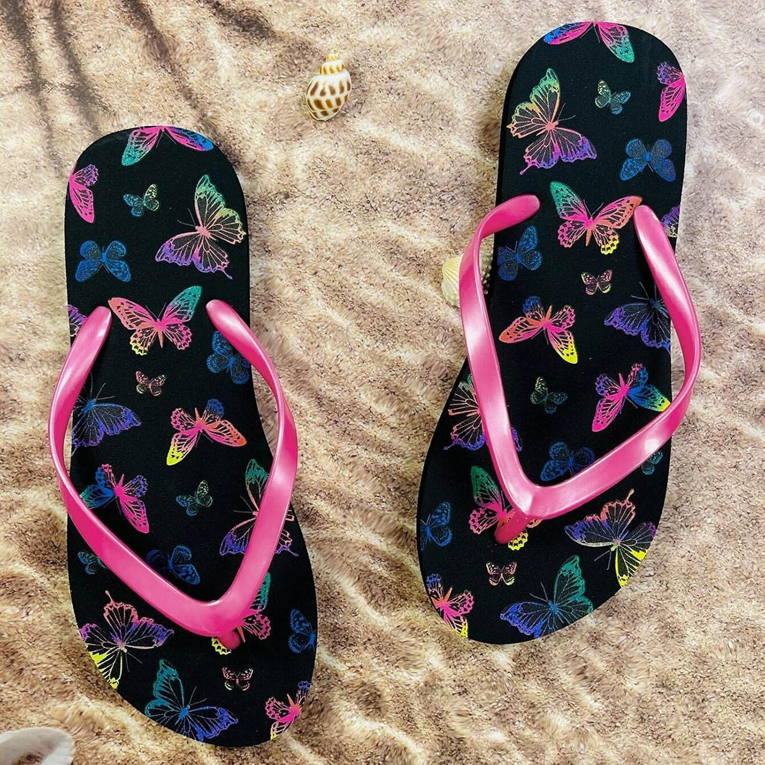 Men'S Flip Flops Closed Toe Flops Flat Flip Flops Beach Sandals Fashion Sandals Flat Summer Beach Slippers Women Sandals with Arch Support New Leather Wedged Sandal Women Size 9 image number 6