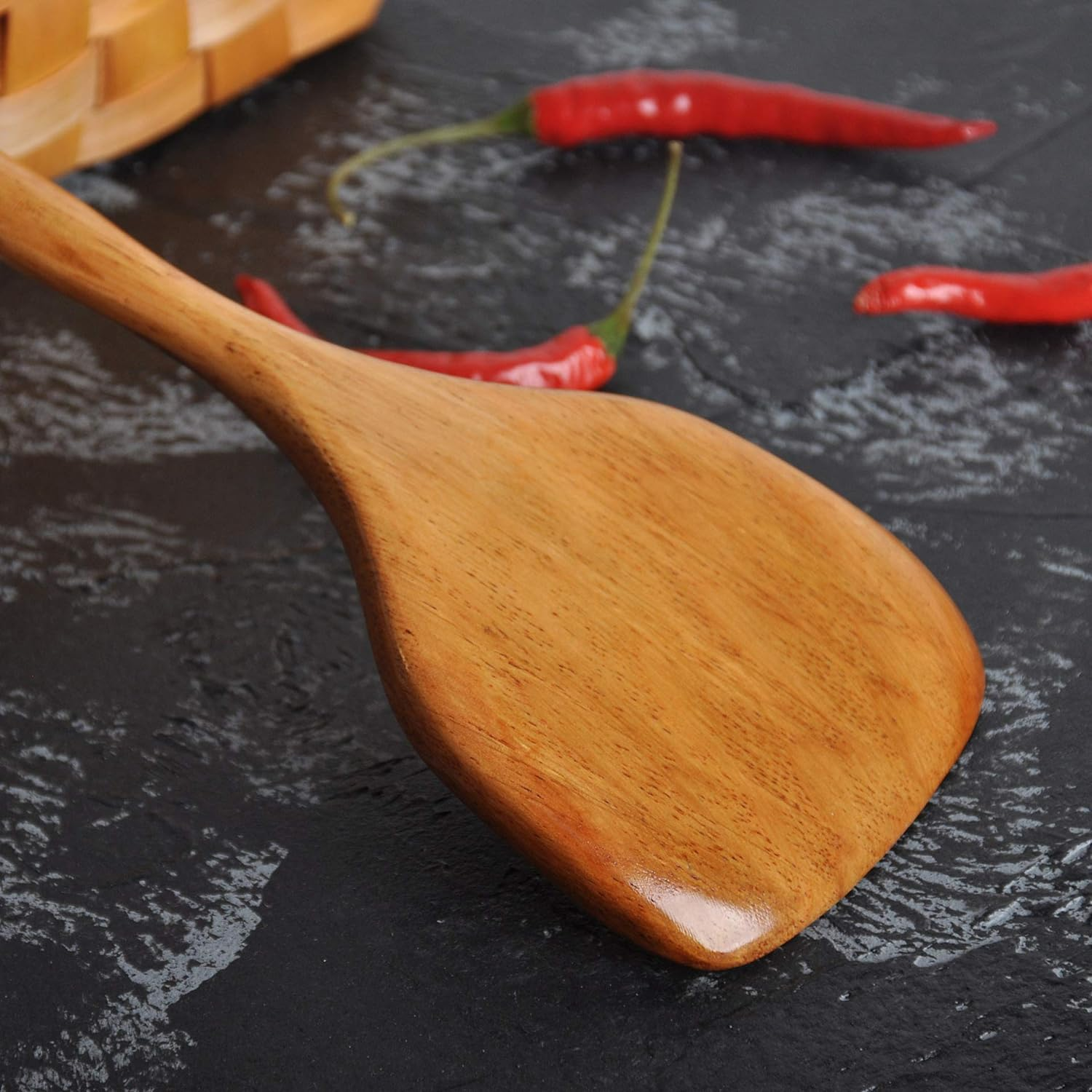 Wooden Spatula. Long Handle Spatula for Cooking.Handmade for Kitchen Cookware. (Spatula) image number 5