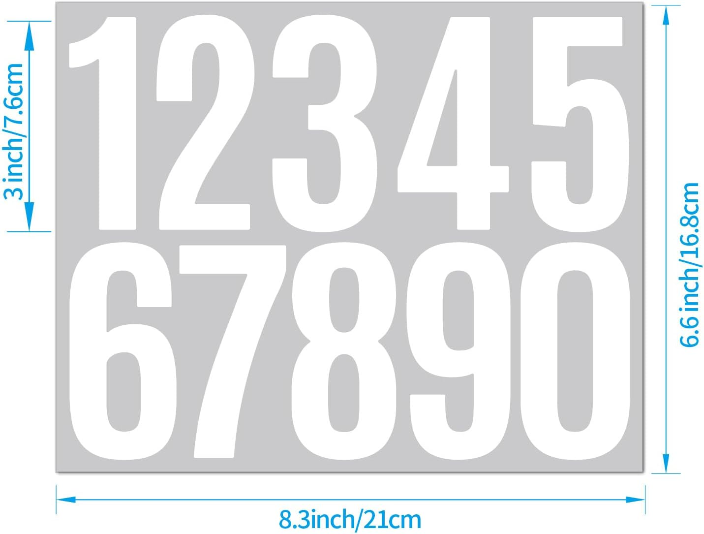 6 Sheets Mailbox Numbers Stickers, 3 Inch Self Adhesive Vinyl Waterproof Letter Stickers, Large Decals House Numbers for Signs Cars Doors Business Address Number, Classroom Decor, Door - Blue image number 4