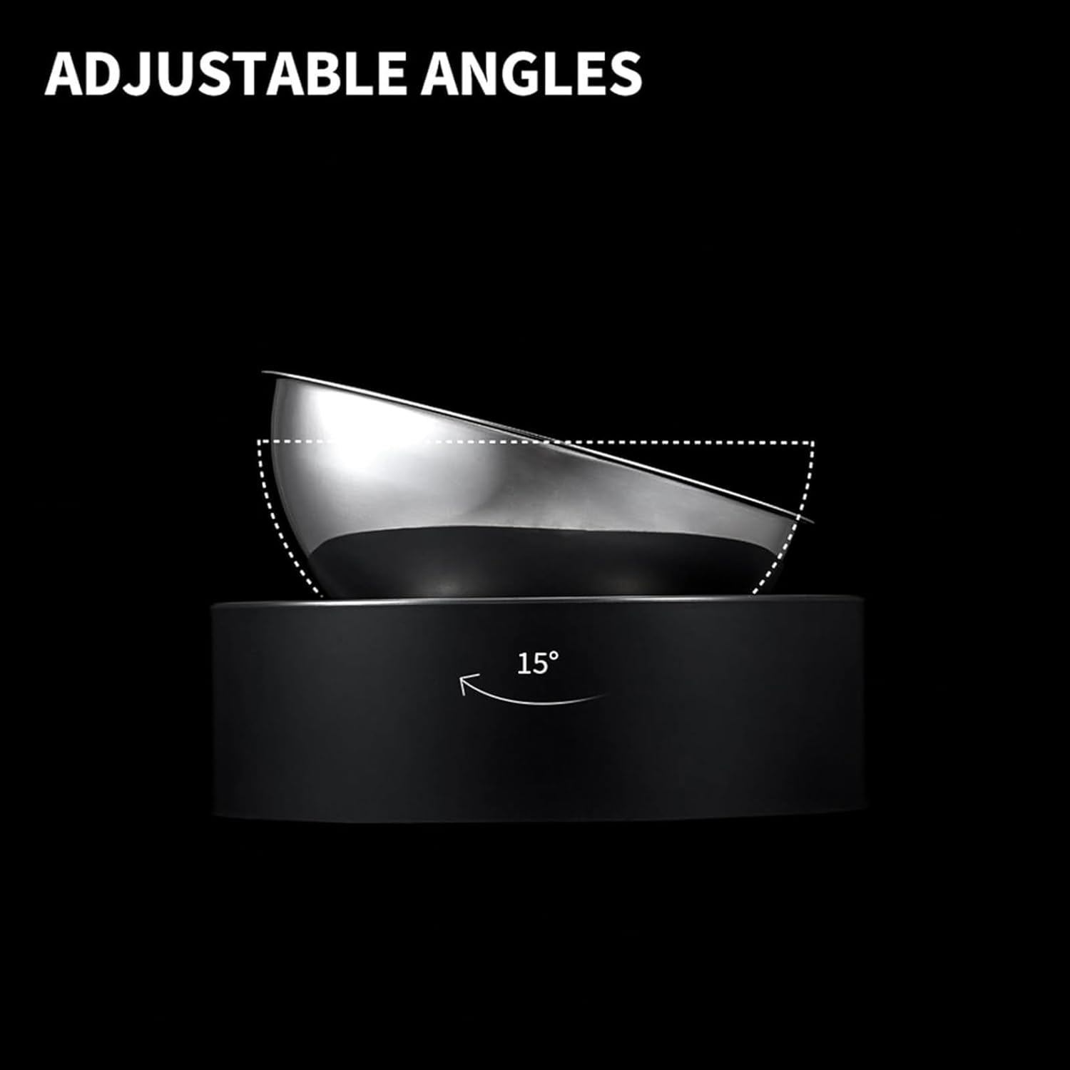 Raised Dog Cat Food Bowl 304 Stainless Steel, PRENDIEEN Elevated Pet Food and Water Bowl Dishes, Elevated Cat Bowls, Non-Slip Tilted Cat Bowl No Spill image number 6