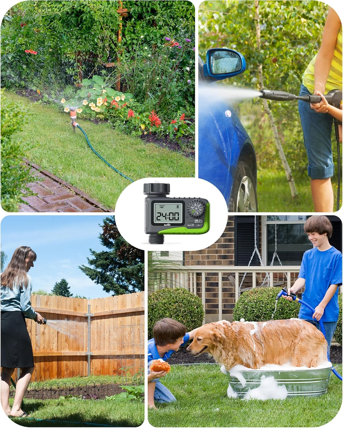 Tap Timer Outdoor, Programmable Water Timer for Garden Hose, Watering Timers with Rain Delay/Manual/Automatic Drip Irrigation and Lawn Watering System for Yard, 1 Outlet image number 1