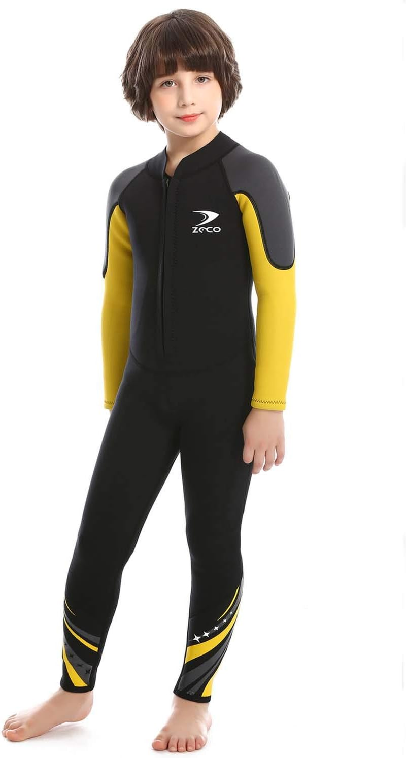 ZCCO Kids Wetsuit,2.5Mm Neoprene Diving Suit for Teens, Youth Boy'S and Girl'S One Piece Wet Suits Warmth Long Sleeve Swimsuit for Diving,Swimming,Surfing image number 6