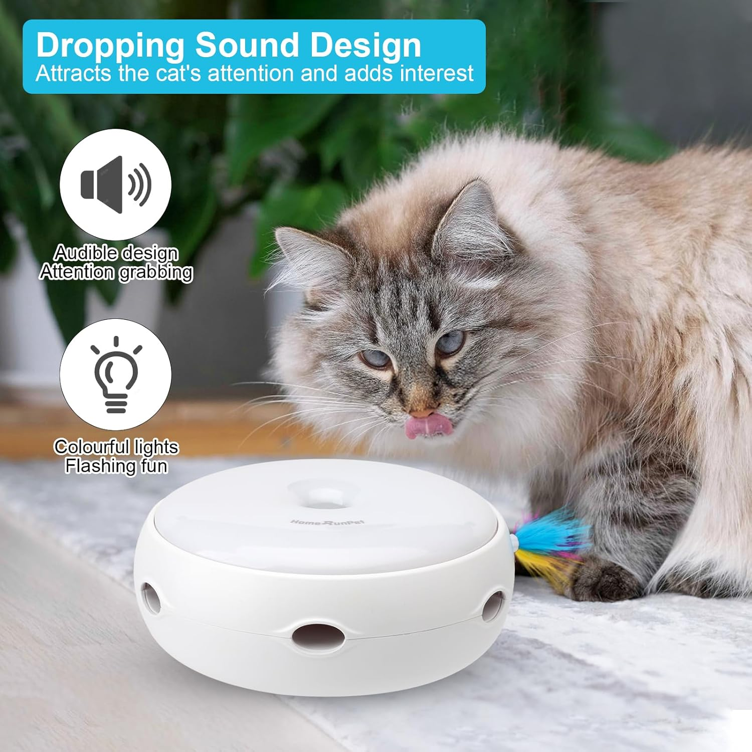 HENGBIRD Cat Toy Self-Employment, Intelligent Light, Interactive Cat Toy with Feathers, Mute Intelligent Teaser Toy image number 5