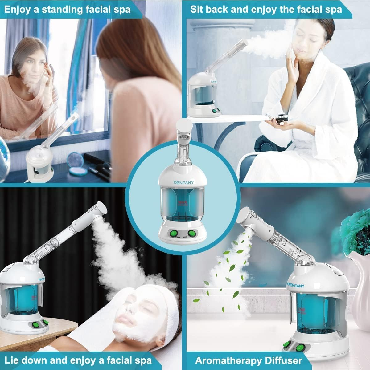 Havvo Facial Steamer - Nano Ionic Face Steamer with Extendable 360 Rotating Arm - Portable Facial Steamer for Personal Care at Home or Salon Machine image number 1