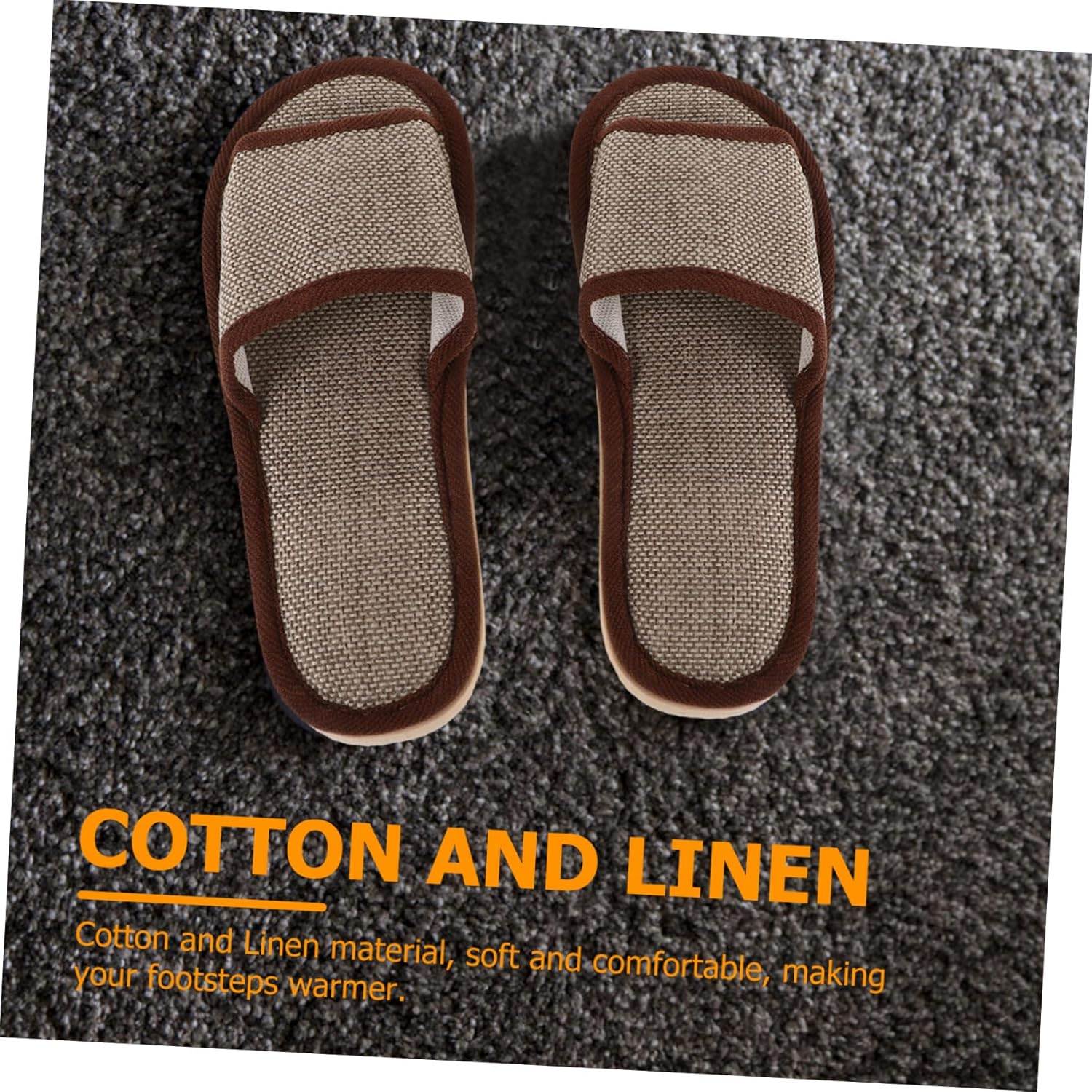 VALICLUD Summer Cotton Linen Slippers Non Slip EVA Sole Lightweight Home Hotel Slippers for Bathroom and Indoor Use