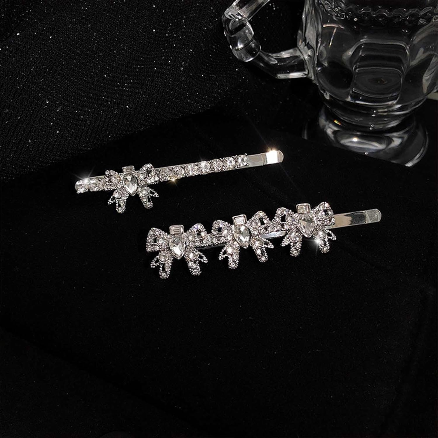 Butterfly Hair Clip for Women Crystal Butterfly Hair Pins Silver Butterfly Hair Barrettes Paved Butterfly Decorative Hairpin Accessories for Teen Girls Gifts (Style:A) image number 2