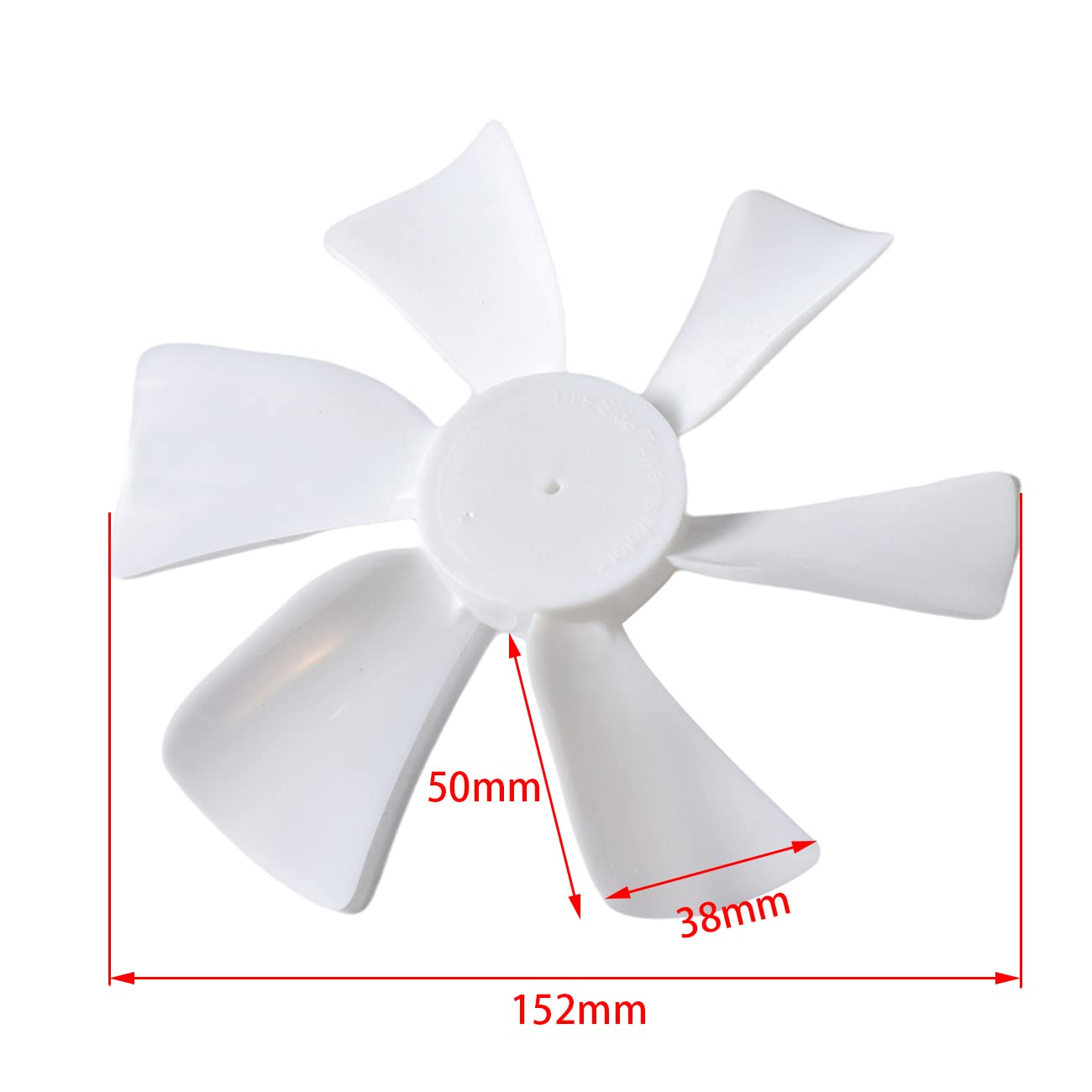 6 Inch RV Vent Fan Blade D-Bore Replacement White Vent Fan Blades for RV Bathroom Vent Fan with 0.094In D-Bore, 6In White RV Bathroom Fan Blade Replacement Camper Fan Blade image number 4