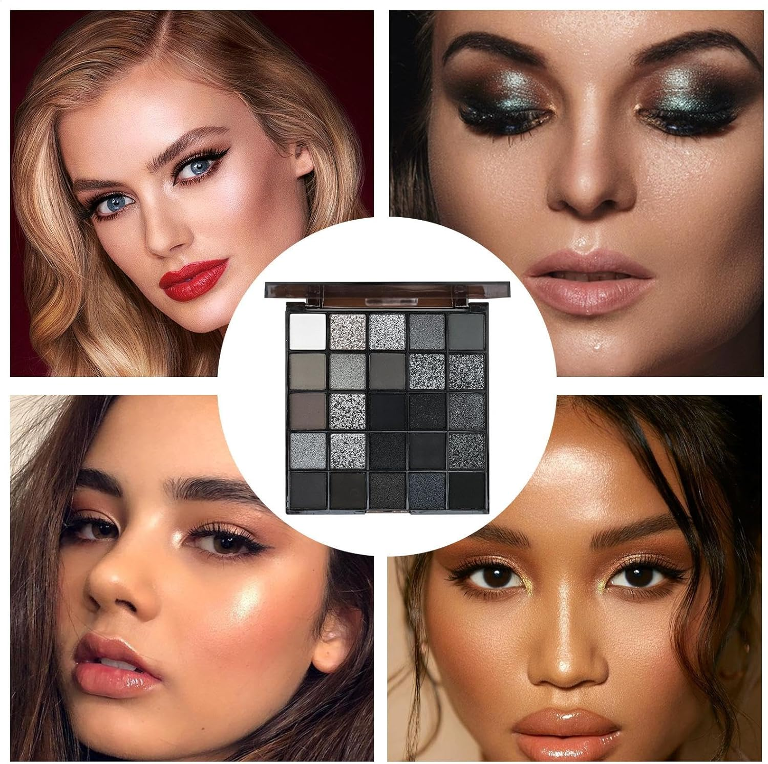 Black Eye Shadow, Smokey Eye Shadow Palette, 25 Colors Dark Smokey Eye Shadow Palette | Long Lasting Gothic Cool Tone Eye Shadow, Smokey Eye Kit, Powder Shadow Travel image number 1