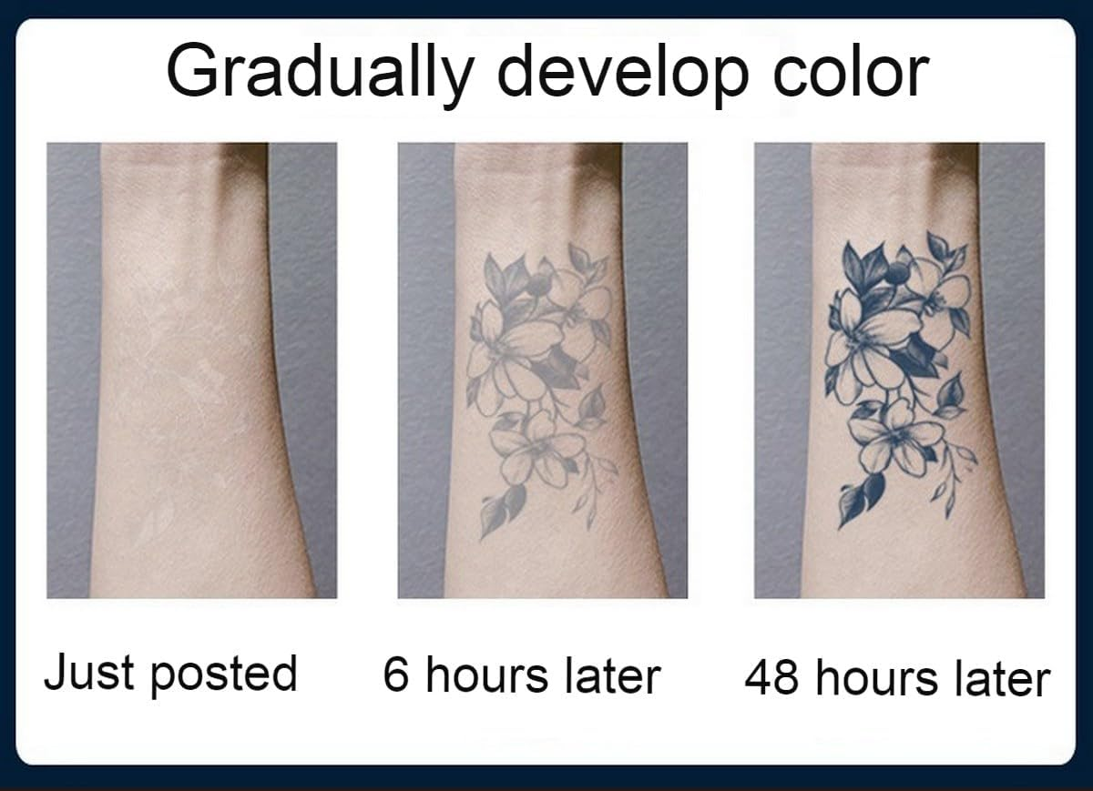 2 PCS Herbal Tattoo Stickers Lion Cross Juice Tattoo Semi-Permanent Non-Reflective Waterproof Durable