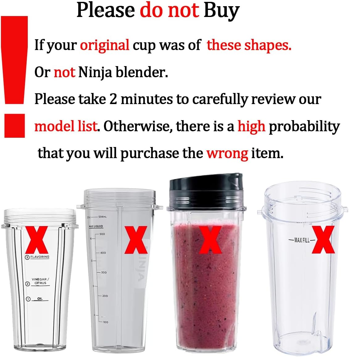 Replacement 32Oz Blender Cup with Sip & Seal Lid for Nutri Ninja BL450 BL454 Bl455 BL456 BL480 BL481 BL482 BL490 BL640 BL642 BL682 SS101 SS401 SS351 Nutri Ninja Auto IQ Series Blenders, 2-Pack &hellip; image number 2