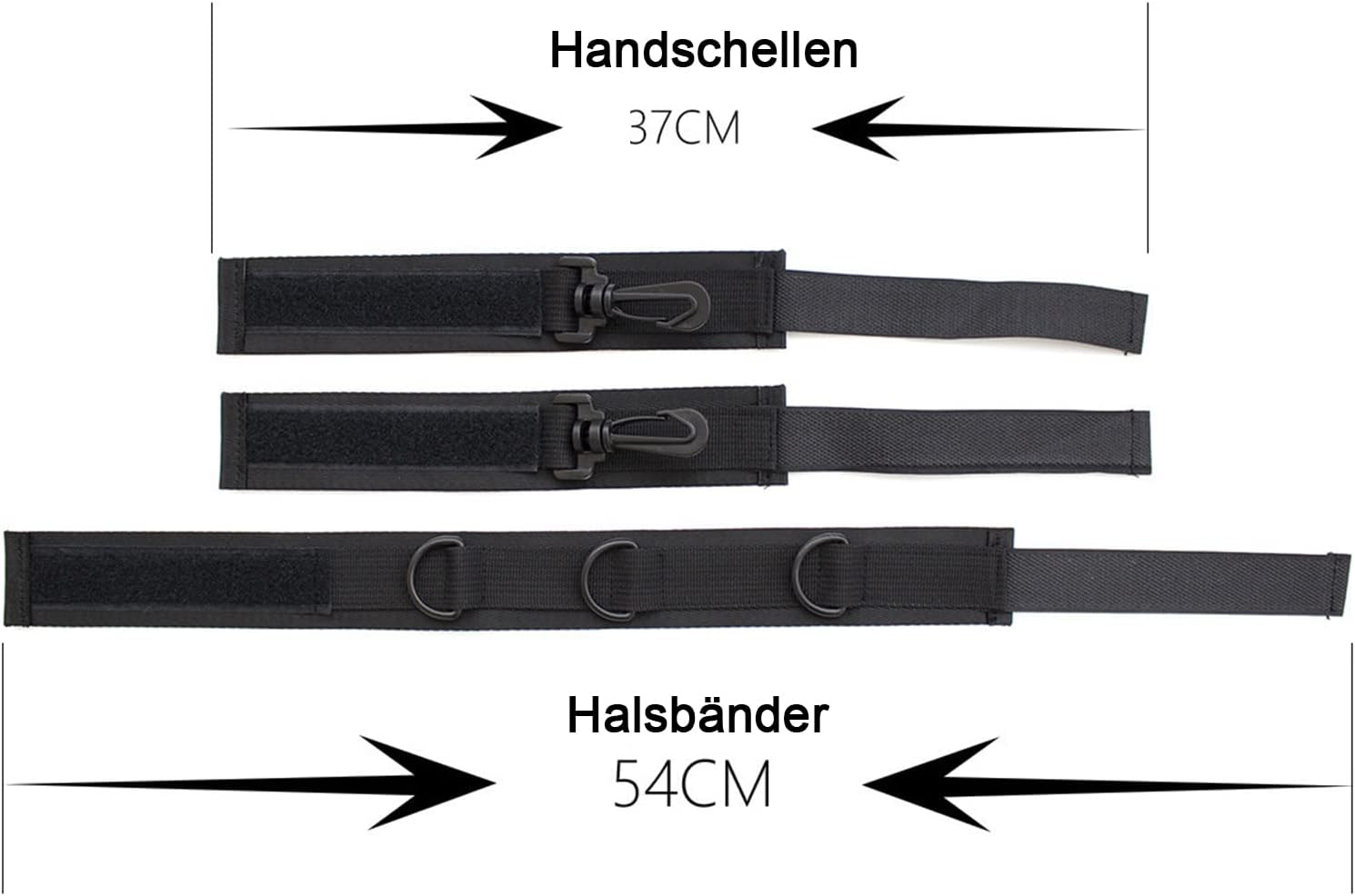 HABOWN BDSM Collar with Handcuffs Set - Erotic Fetish Neck and Back Slave Sex Toy - Black, One Size image number 5