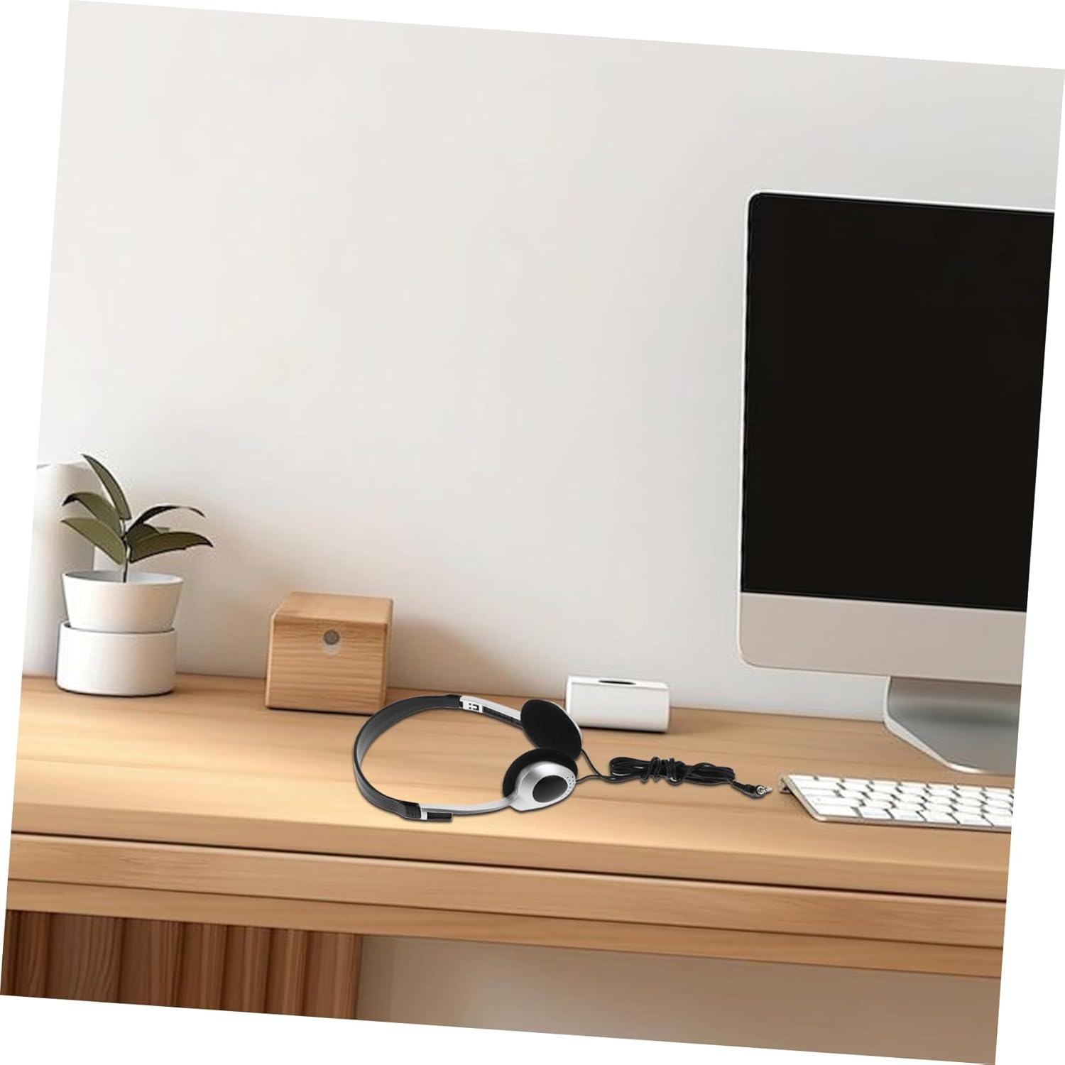 UKCOCO Retro Headphones for Phone Calls and Gaming Wired Design USB C Adapter Lightweight and Comfortable for Classroom Travel Use image number 5