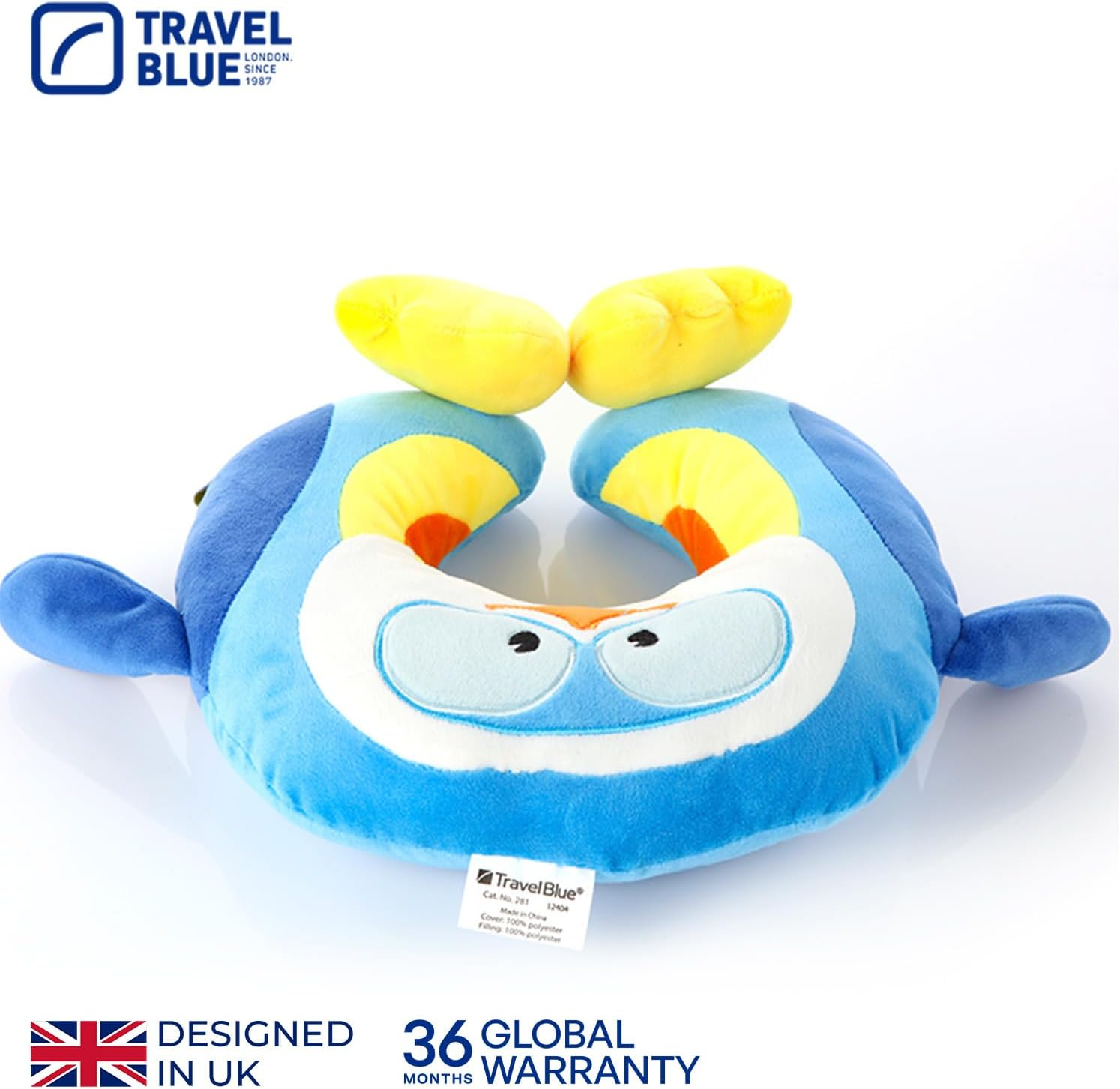 Travel Blue Puffy the Penguin Kids Travel Neck Pillow &ndash; Soft Penguin-Shaped Travel Pillow for Toddlers and Children &ndash; Comfortable Car and Plane Neck Support image number 3