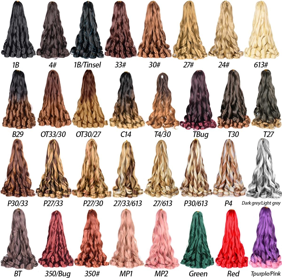 Luoyudu French Curly Braiding Hair,#4 Brown Synthetic Bouncy Braiding Hair Extensions 75G/Pack Crochet Hair Extensions 24Inch 8Pack French Curl Braiding Hair Extensions image number 2