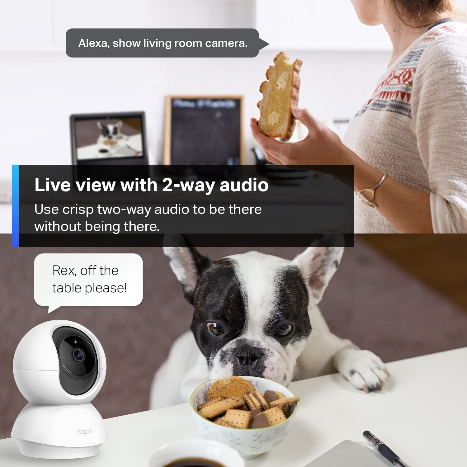 Tp-Link Tapo 2K Pan Tilt Security Camera for Baby Monitor, Dog Camera W/Motion Detection, 2-Way Audio Siren, Night Vision, Cloud &SD Card Storage (Up to 256 GB), Works with Alexa & Google Home (C210) image number 3