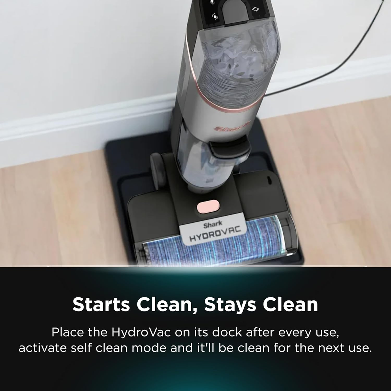 Shark Hydrovac Pro XL Cordless 3-In-1 Vacuum Cleaner, Self Cleaning Vacuum & Hydro Mop, Multi Surface & Odour Neutralising, WD210ANZ, Charcoal Grey & Rose Gold image number 1