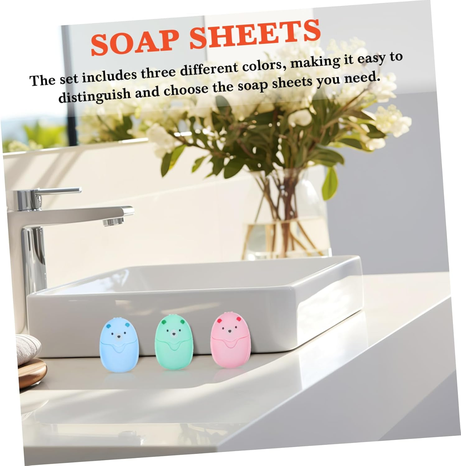 WESIEVYA 3Pcs Paper Soap Sheets for Travel Portable Soap Flakes for Hand Washing Hiking Essentials Lightweight Travel Toiletry image number 3