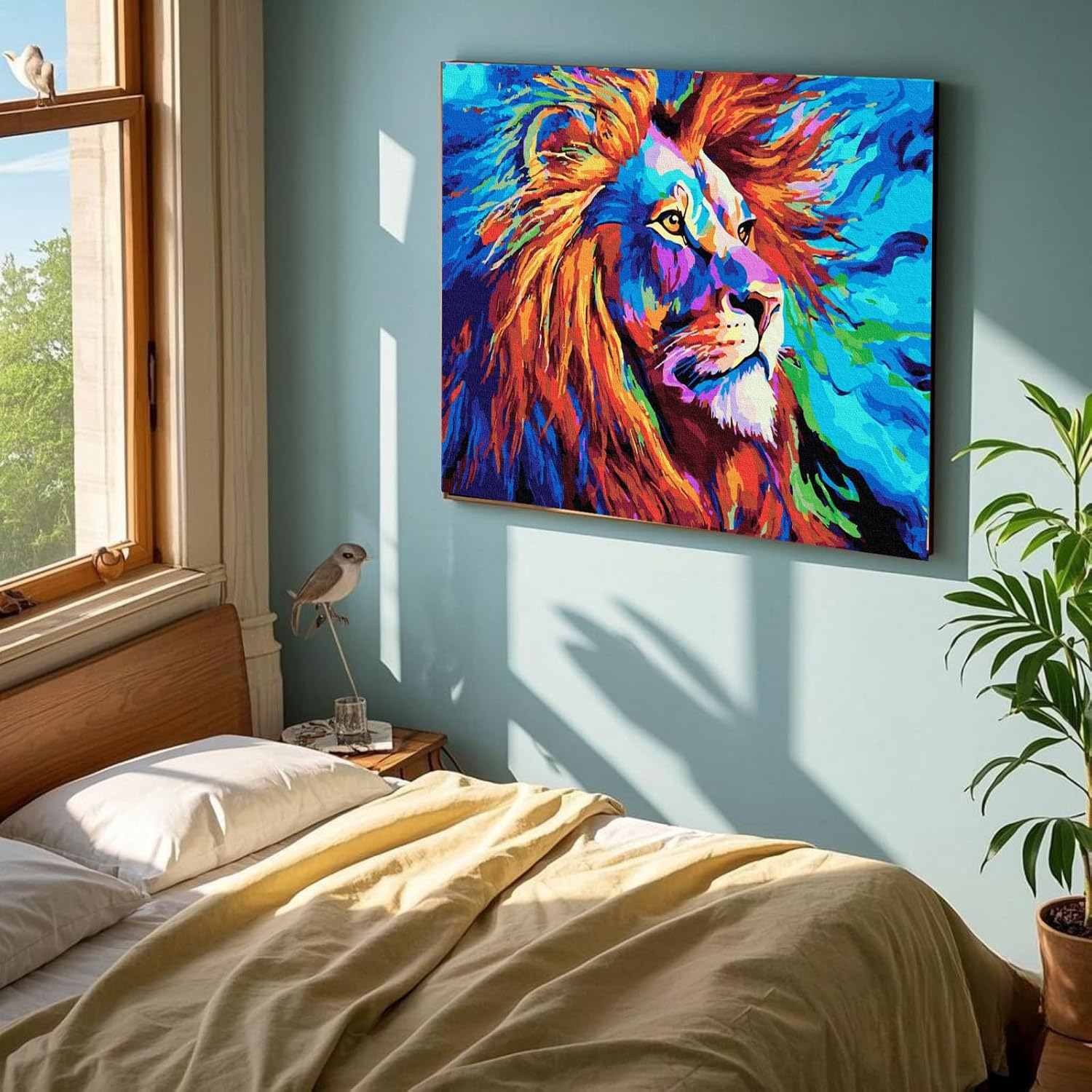 Paint by Numbers Kit for Kids, Adults Paint by Number Lion Kits on Canvas Kids Painting by Number Kit for Home Decor Painting, Color Lion 16X20Inch