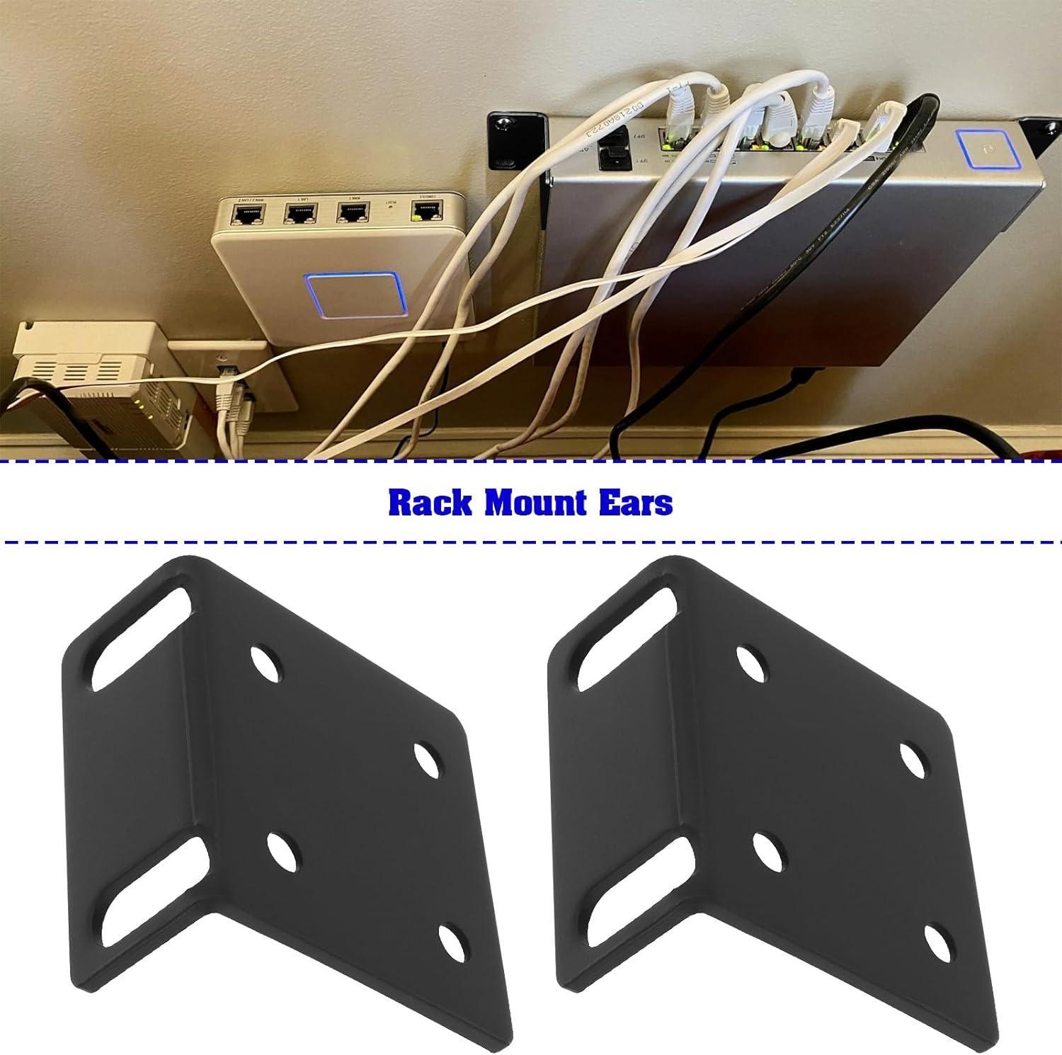 2Pcs 24Mm Rack Mount Ears with Screws Compatible with Ubiquiti Switches Compatible with Ubiquiti Dream Machine UDM