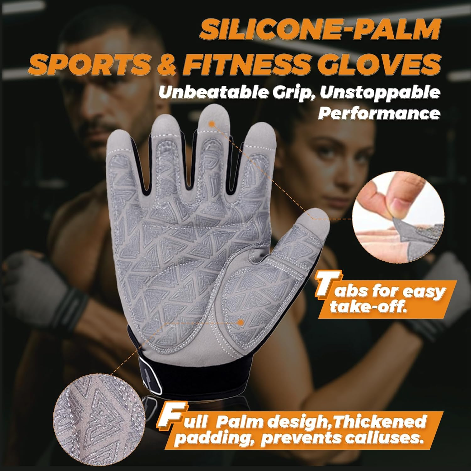 Hopedas Weight Lifting Gym Workout Gloves Full Palm Protection for Men and Women,Breathable Sport Gloves for Training,Fitness,Exercise,Yoga, Pilates,Cycling，Black image number 1