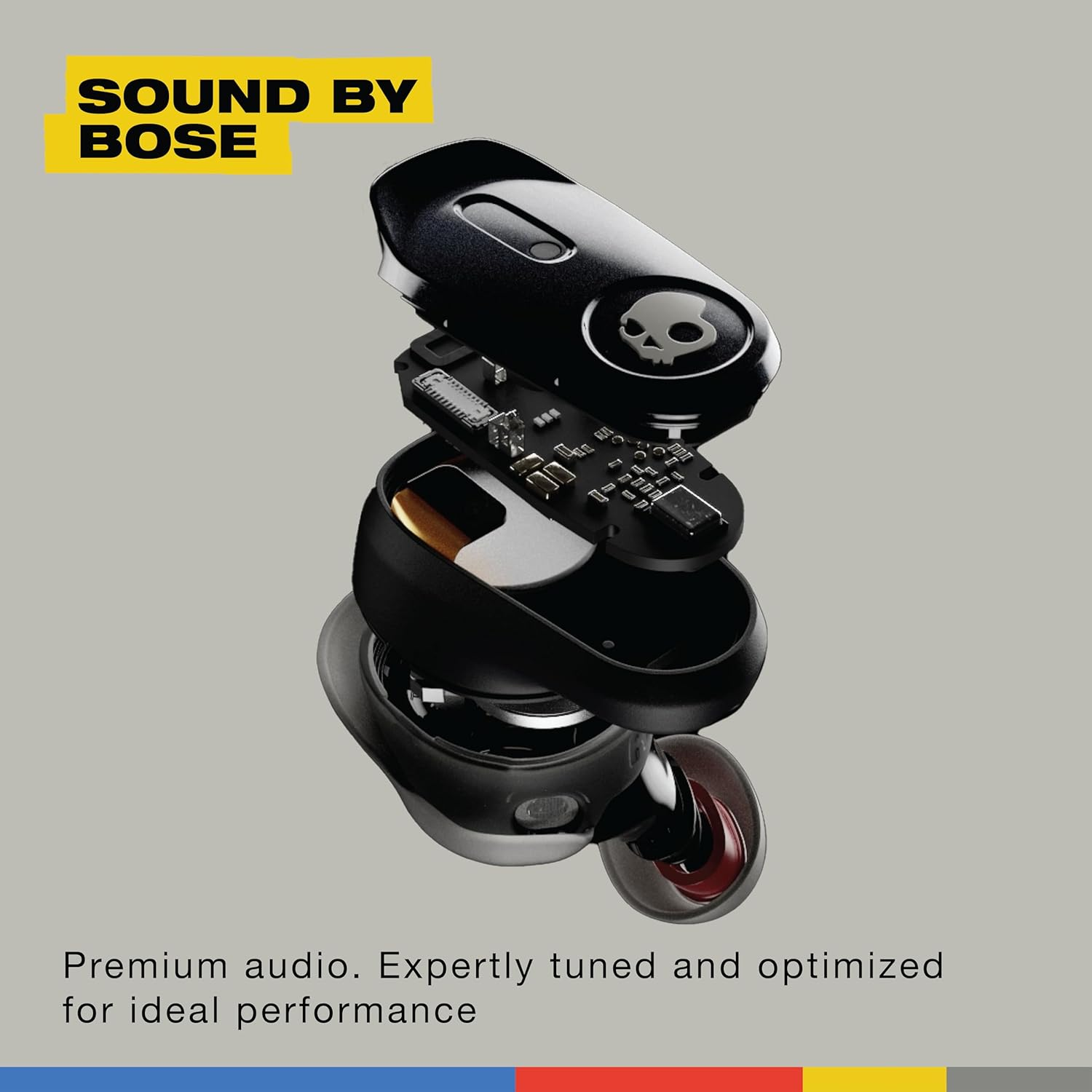 Skullcandy Method 360 ANC Wireless Earbuds, Sound by Bose, Bluetooth Headphones, Premium Noise Cancelling, up to 40 Hours Battery Life, Sweat and Water Resistant with Microphone - Black - Bone image number 5