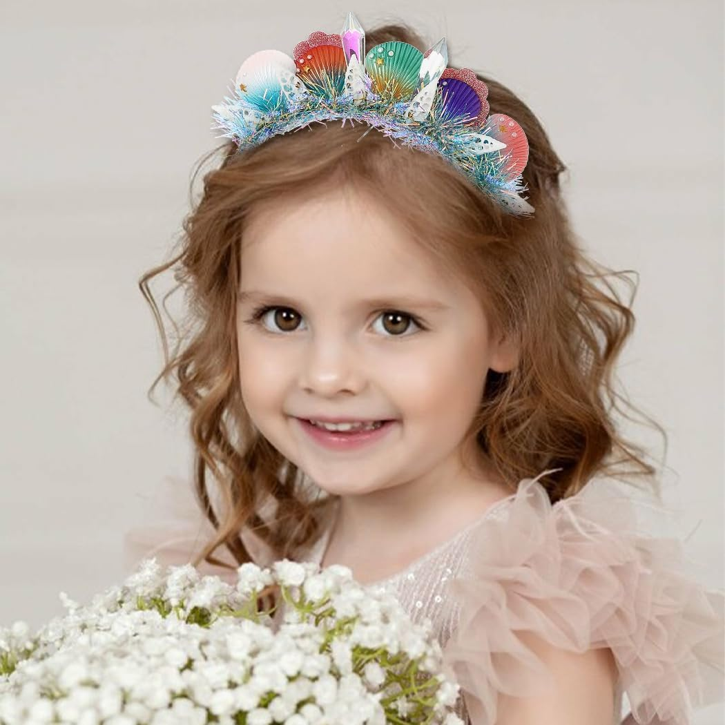 Sunwuun Mermaid Costume Accessories Women, Shell Headband, Crystal Shell Mermaid Headpiece, Carnival Accessories image number 5