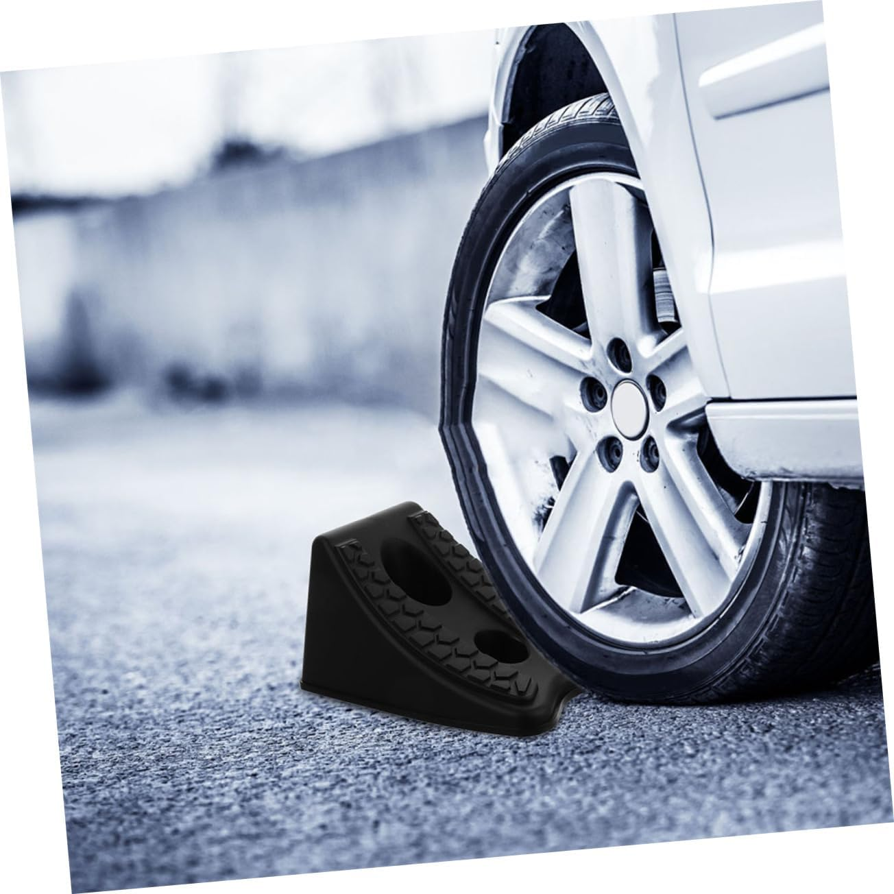 YOSADIER 2Pcs Slip Wheel Chocks for Trailers Trucks Rvs Motorcycles Durable Plastic Wheel Blocks for Vehicle Stability and Safety Easy Installation for Parking and Maintenance image number 6