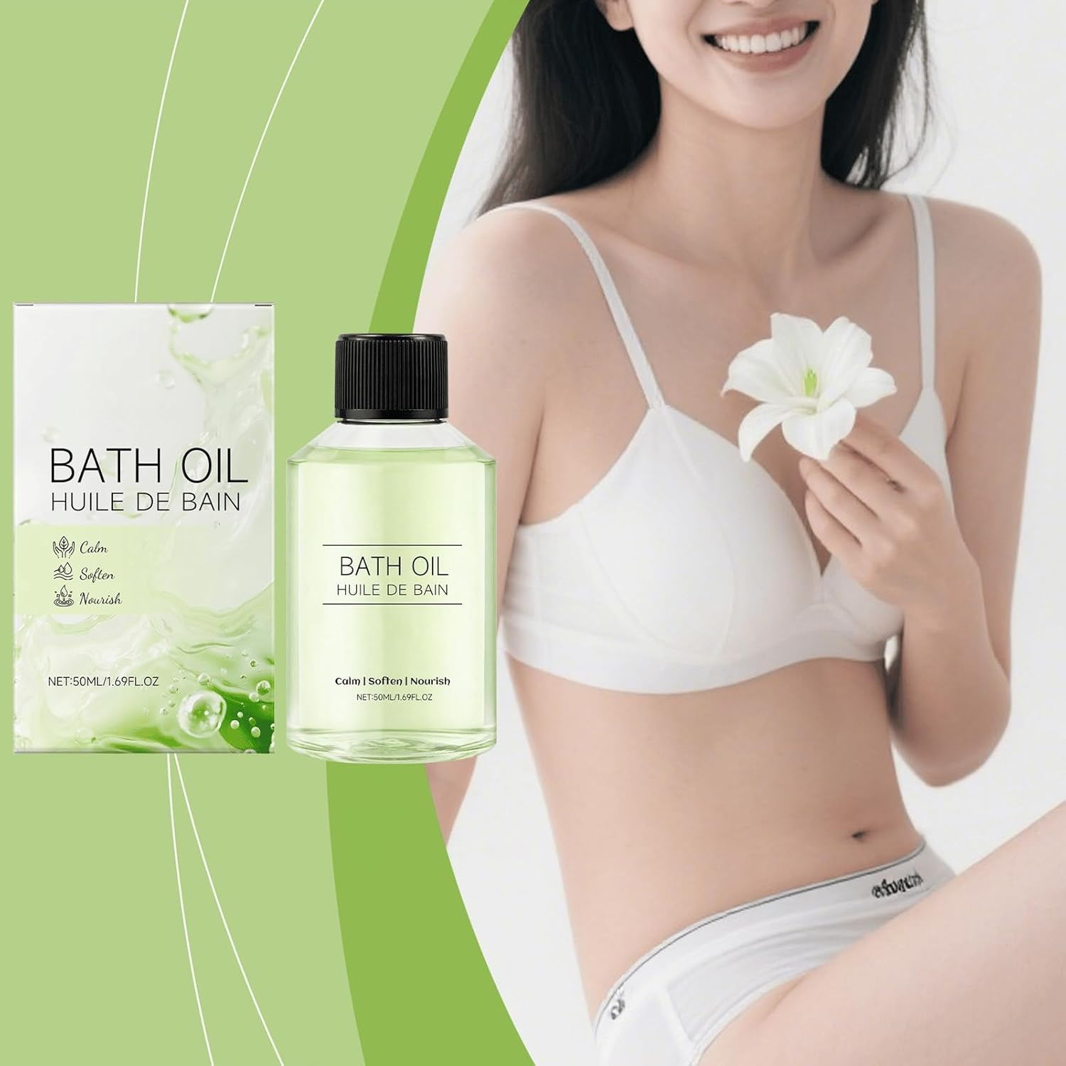 Bath Oil &ndash; Cleansing & Moisturising Body Wash Oil &ndash; Oil-To-Milk Formula for Soft, Comfortable Skin &ndash; Gentle Daily Body Care for All Skin Types (3Pcs) image number 3