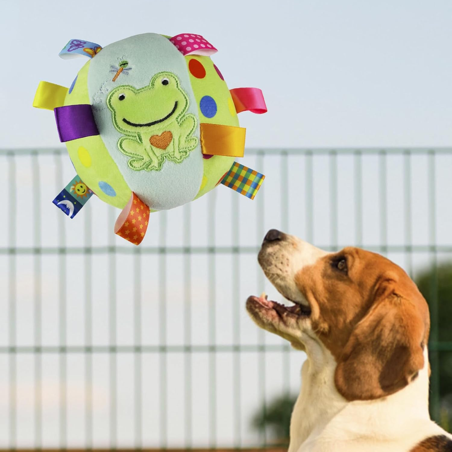 Esenlong Dog Football with Grip Tabs, Interactive Dog Toy with Inner Pet, Pet Christmas Birthday Gifts image number 5